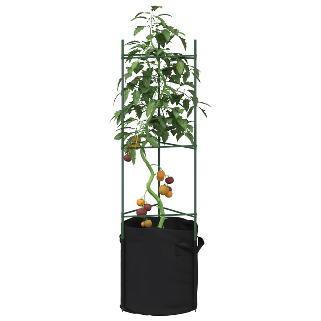 Sostegno Pomodori con Sacchetto Piante 2pz 116 cm Acciaio e PP 4009284