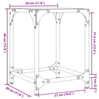 Tavolini da Salotto con Piano Vetro Nero 2pz 30x30x40cm Acciaio 845953