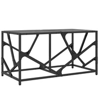 Tavolino con Piano in Vetro Nero 78,5x40x41 cm Acciaio 845995