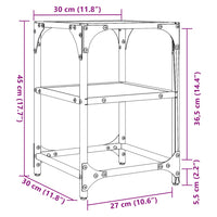 Tavolino Salotto con Piano Vetro Trasparente 30x30x45cm Acciaio 845998