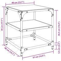 Tavolini con Piano in Vetro Trasparente 2 pz 40x40x45cm Acciaio 846002