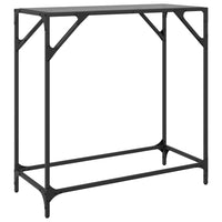 Tavolino Consolle con Piano in Vetro Nero 80x35x81cm in Acciaio 846019