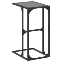 Tavolino con Vetro Nero 40x30x61,5cm in Acciaio 846037