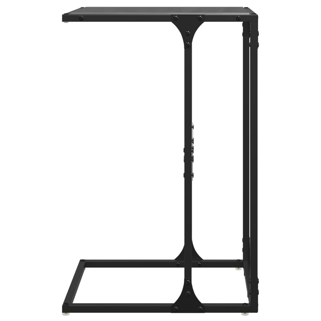 Tavolino con Vetro Nero 40x30x61,5cm in Acciaio 846037