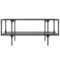 Tavolino con Piano in Vetro Nero 98,5x50x45 cm Acciaio 846043