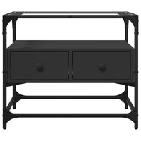 Mobile TV con Piano in Vetro Nero 60x35x51 cm Legno Multistrato 846054