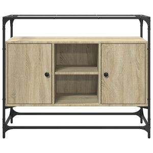 Credenza Piano Vetro Rovere Sonoma 98x35x81cm Legno Multistrato 846070