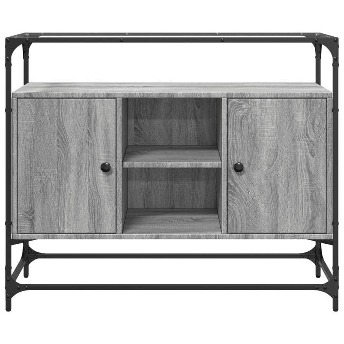 Credenza Piano Vetro Grigio Sonoma 98x35x81cm Legno Multistrato 846072