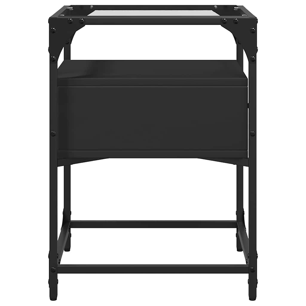 Comodino Nero 40x40x55 cm in Legno Multistrato 846074