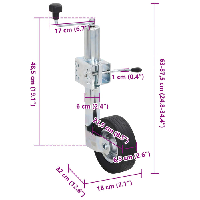 Ruotino per Rimorchio con Morsetto Diviso 60 mm Acciaio Zincato 4008433