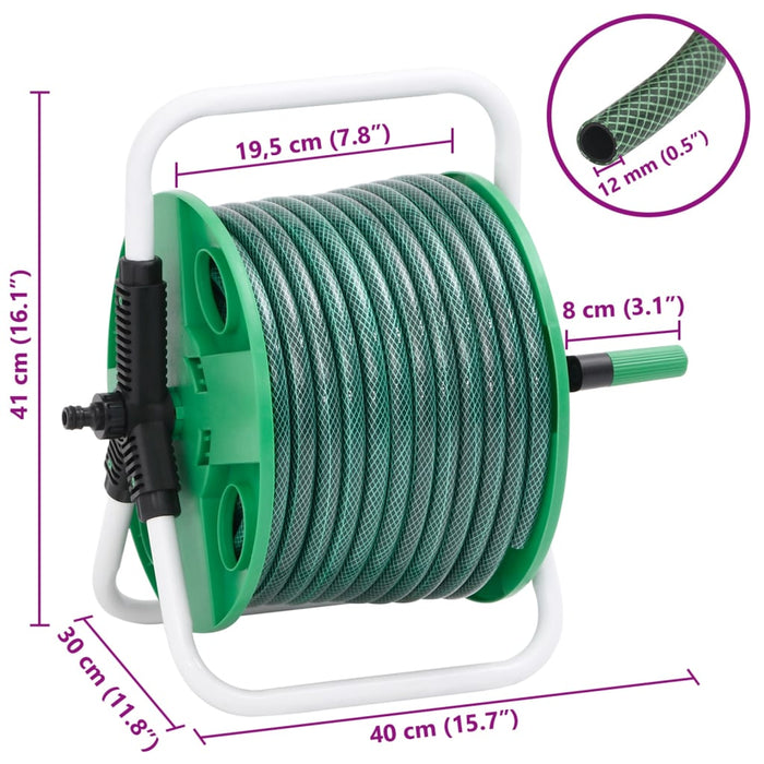 Avvolgitubo Autonomo Verde con Set Raccordi Tubo 0,5" 30 m PVC 3281511