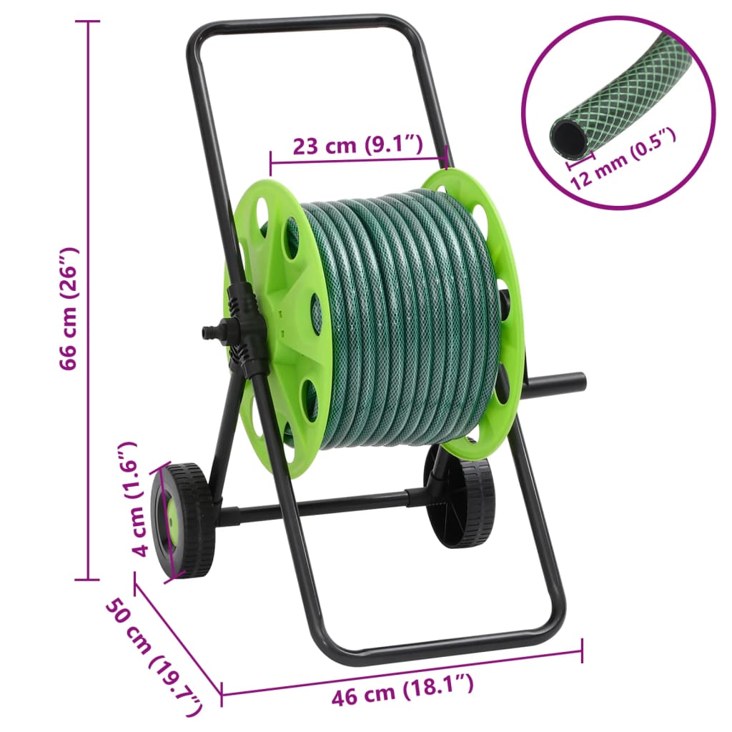 Carrello Avvolgitubo Giardino con Tubo 30 m PVC 3281521