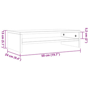 Supporto Monitor Marrone Cera 50x24x13 cm Legno Massello Pino 847162