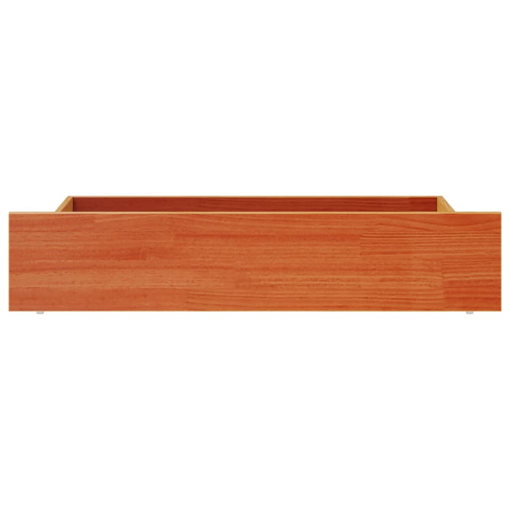 Cassetti per Letto 4pz Marrone Cera in Legno Massello di Pino 847166