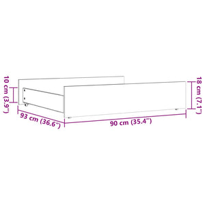 Cassetti per Letto 2pz Marrone Cera in Legno Massello di Pino 847169