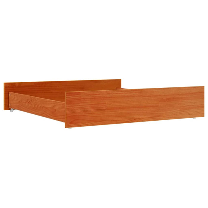 Cassetti per Letto 2pz Marrone Cera in Legno Massello di Pino 847170