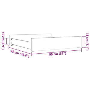 Cassetti per Letto 2pz Marrone Cera in Legno Massello di Pino 847170