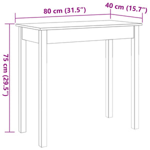 Tavolo Consolle Marrone Cera 80x40x75cm Legno Massello di Pino 847173