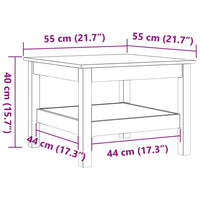 Tavolino da Salotto Marrone Cera 55x55x40cm Legno Massello Pino 847175