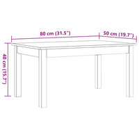 Tavolino da Salotto Marrone Cera Legno Massello di Pino 847176