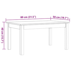 Tavolino da Salotto Marrone Cera Legno Massello di Pino 847176