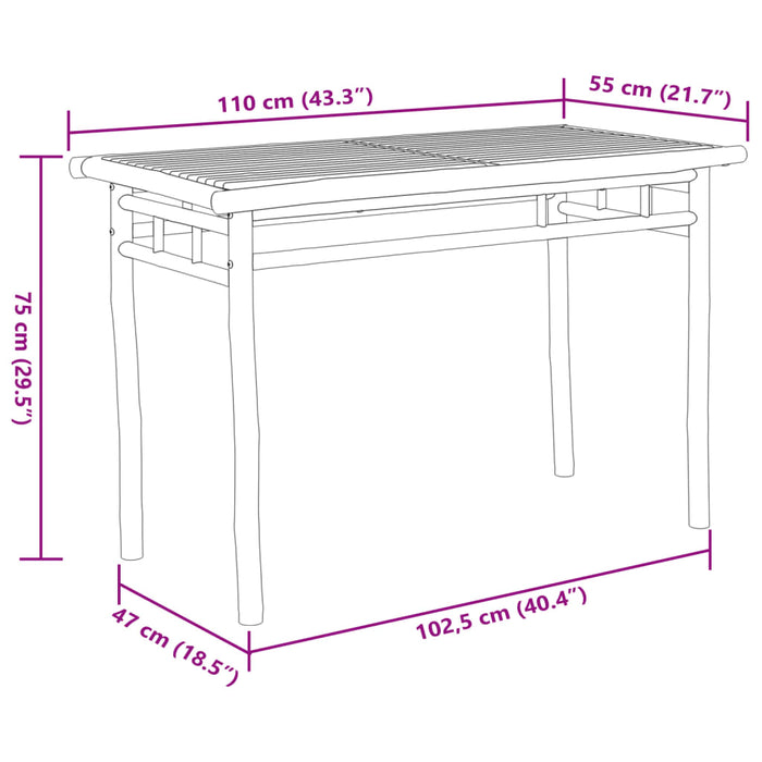 Tenda da Pranzo da Giardino 110x55x75 cm in Bambù 368031