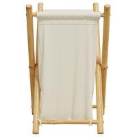 Cesto per Biancheria Bianco Crema 41,5x36x63,5 cm in Bambù 368034