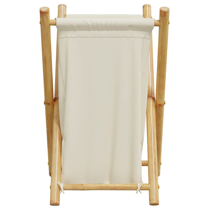 Cesto per Biancheria Bianco Crema 41,5x36x63,5 cm in Bambù 368034