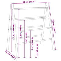 Scala Portasciugamani Doppia con 4 Pioli 90x50x100 cm in Bambù 368036