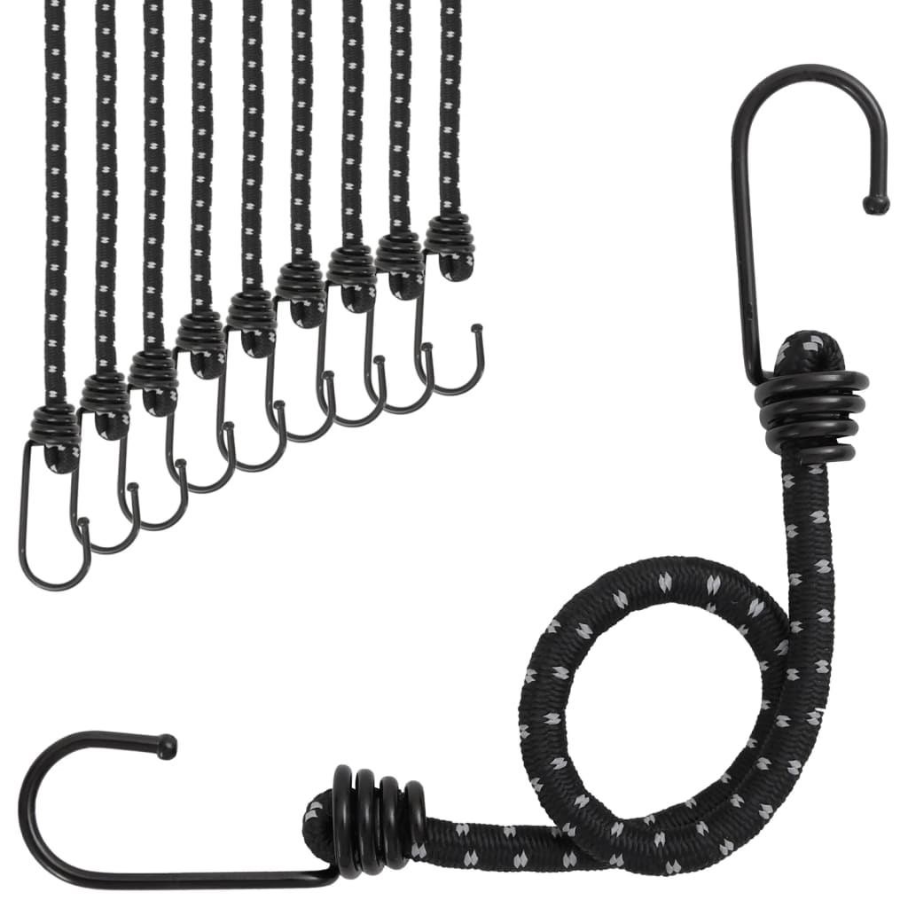 Corde Elastiche con Strisce Riflettenti e Ganci 10 pz 38 cm 4008142