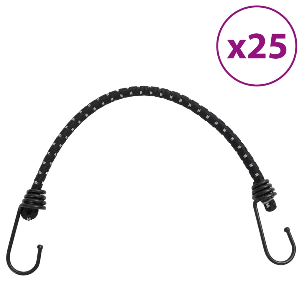 Corde Elastiche con Strisce Riflettenti e Ganci 25 pz 38 cm 4008143