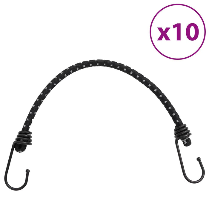 Corde Elastiche con Strisce Riflettenti e Ganci 10 pz 46 cm 4008145