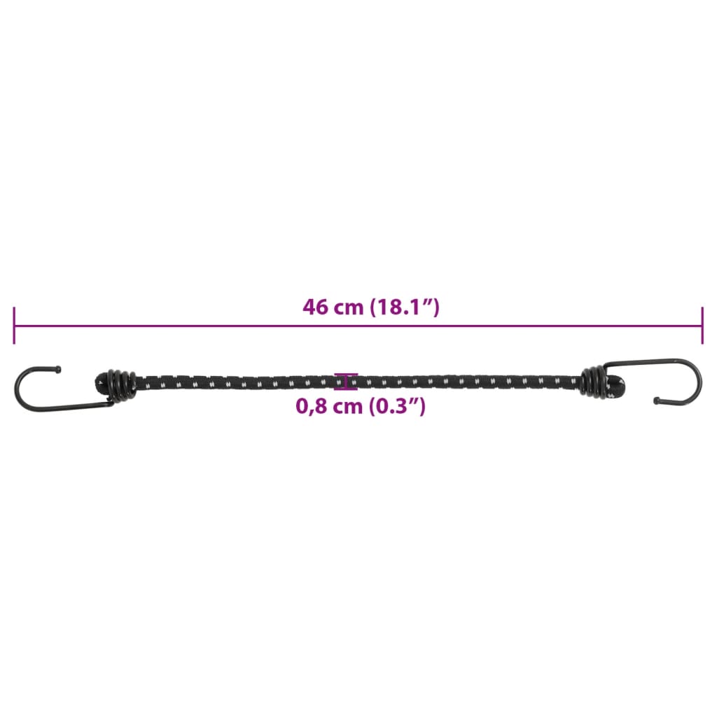 Corde Elastiche con Strisce Riflettenti e Ganci 10 pz 46 cm 4008145