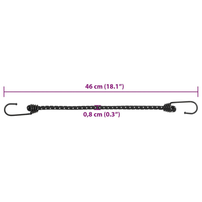 Corde Elastiche con Strisce Riflettenti e Ganci 10 pz 46 cm 4008145