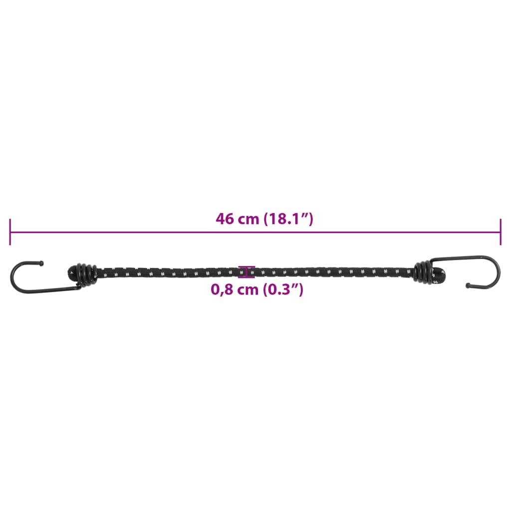 Corde Elastiche con Strisce Riflettenti e Ganci 25 pz 46 cm 4008146