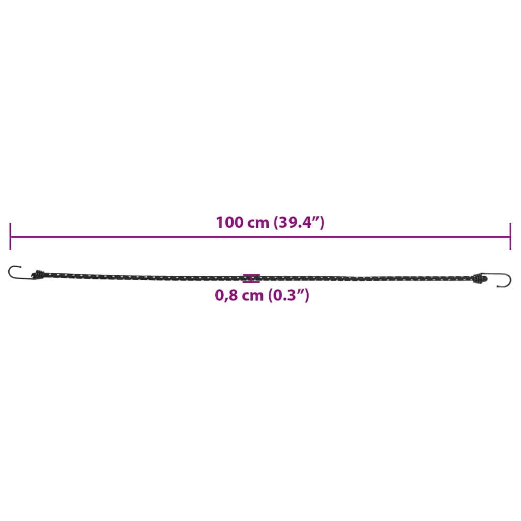 Corde Elastiche con Strisce Riflettenti e Ganci 50 pz 100 cm 4008156