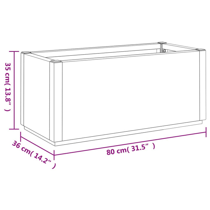 Fioriera da Giardino Bianca 80x36x35 cm in PP 368776