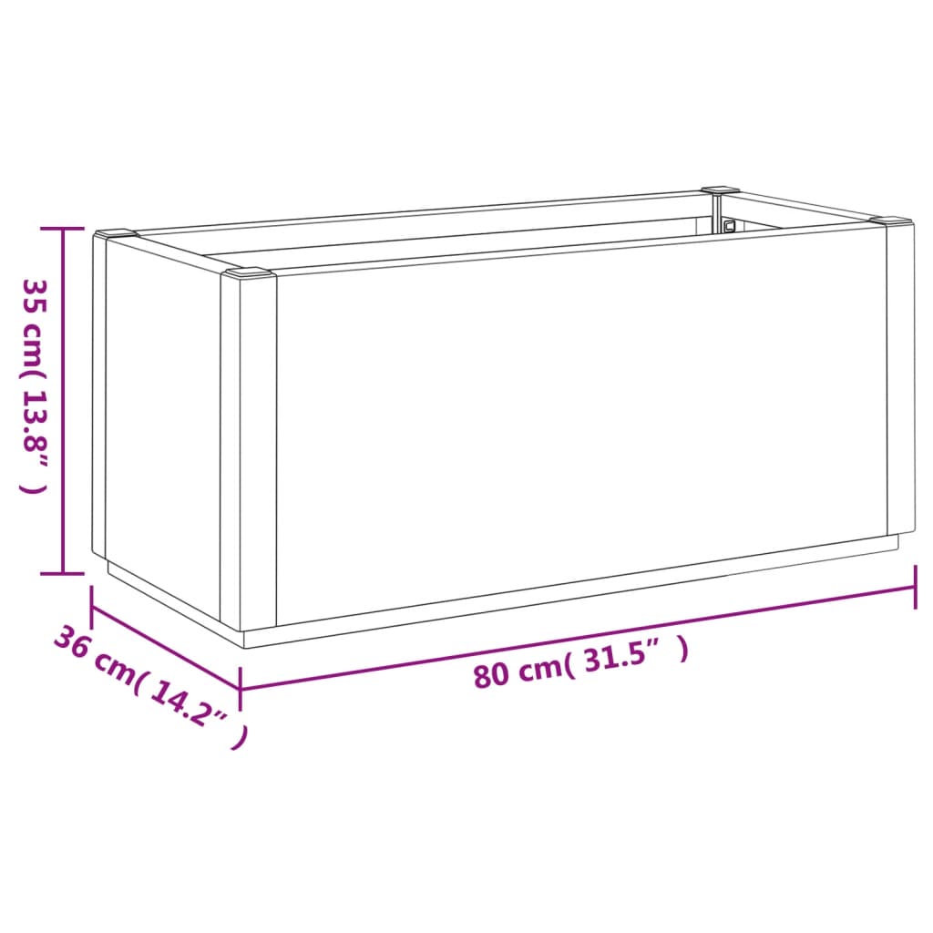 Fioriera da Giardino Grigio Scuro 80x36x35 cm in PP 368777