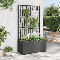 Fioriera da Giardino con Traliccio Grigio Scuro 80x36x140 cm PP 368780