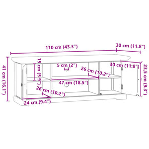 Mobile Porta TV Bianco 110x30x41 cm in Legno Multistrato 4009903