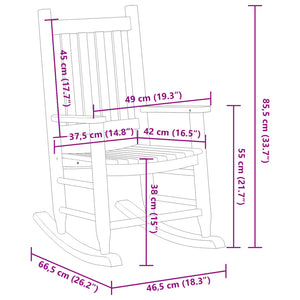 Sedia a Dondolo per Bambini Bianca in Legno Massello di Pioppo 4008877