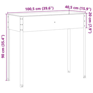 Fioriera da Giardino 100,5x40,5x90 cm in Acciaio Corten 4008961