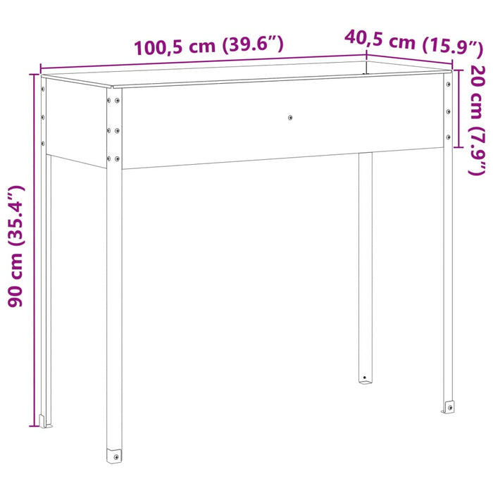 Fioriera da Giardino 100,5x40,5x90 cm in Acciaio Corten 4008961