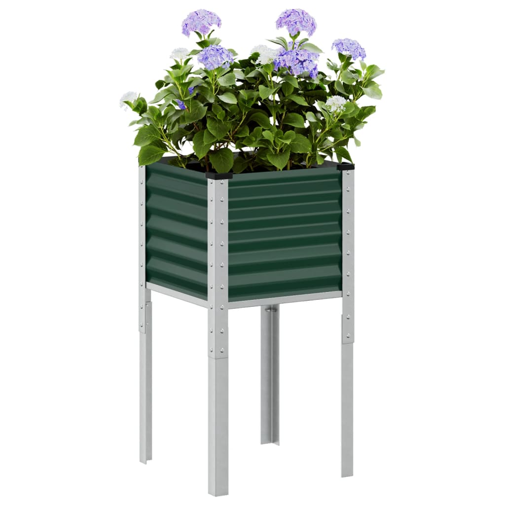 Fioriera da Giardino Verde 45x45x88 cm in Acciaio 4008963