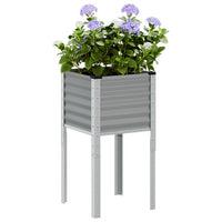 Fioriera da Giardino Grigia 45x45x88 cm in Acciaio 4008964