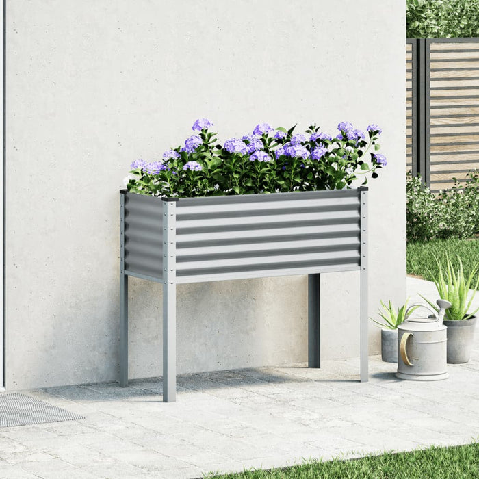 Fioriera da Giardino Grigia 100x41x90 cm in Acciaio 4008970