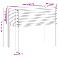 Fioriera da Giardino Grigia 100x41x90 cm in Acciaio 4008970