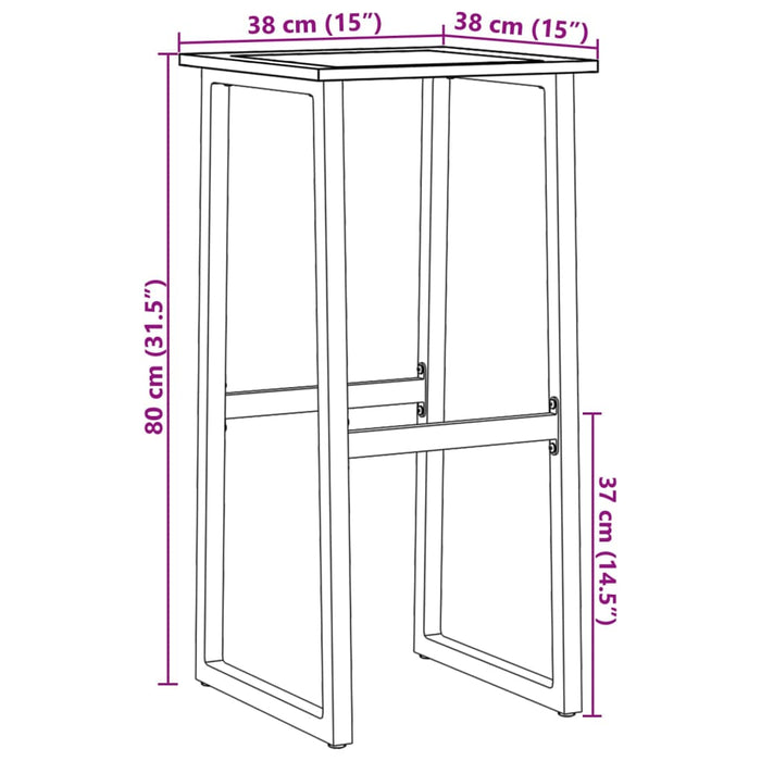 Sgabelli da Bar 2pz Neri 38x38x80 cm Acciaio Verniciato Polvere 4009265