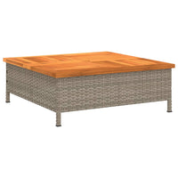 Tavolo da Giardino Grigio 70x70x25cm Rattan e Legno di Acaciacod mxl 112223