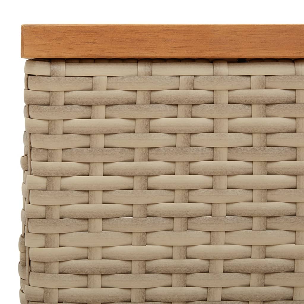 Tavolo da Giardino Beige 70x70x25cm in Rattan e Legno di Acacia 3281631